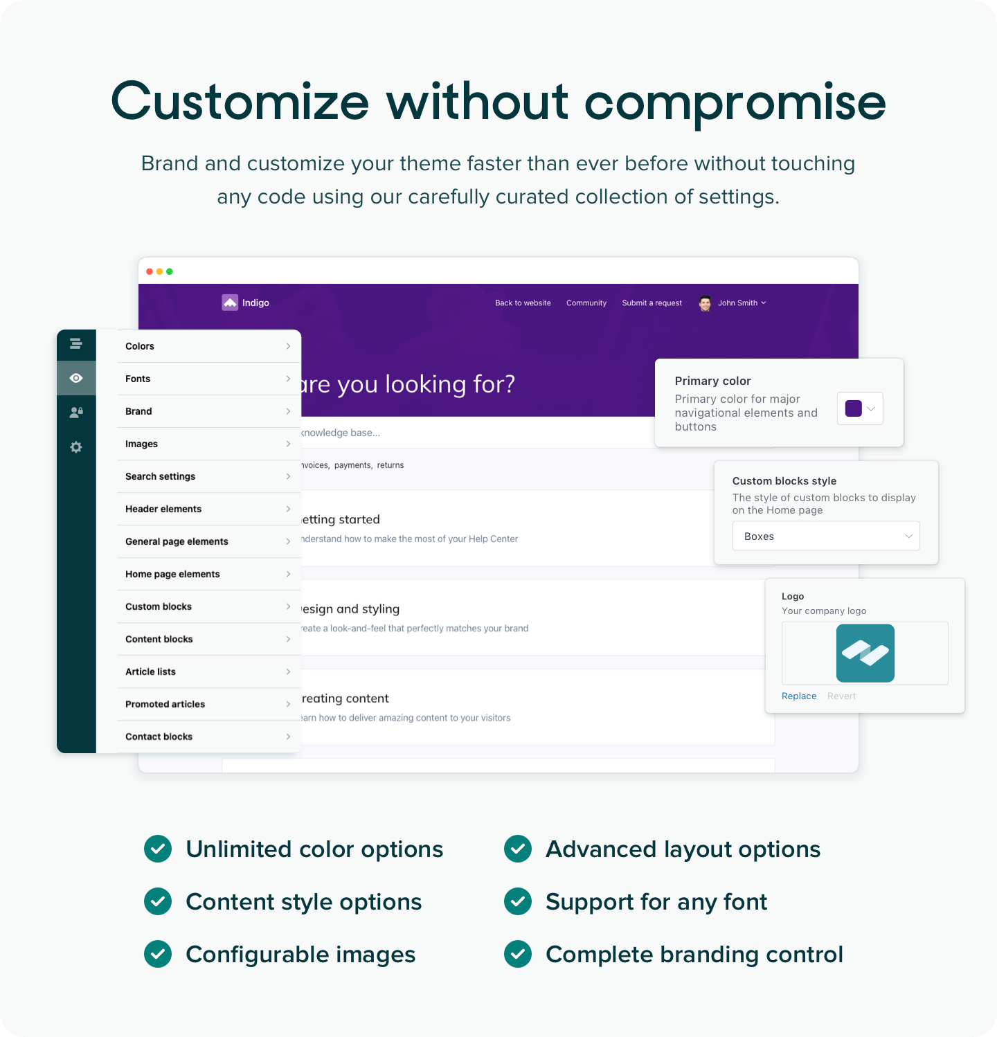 Customizable Zendesk themes