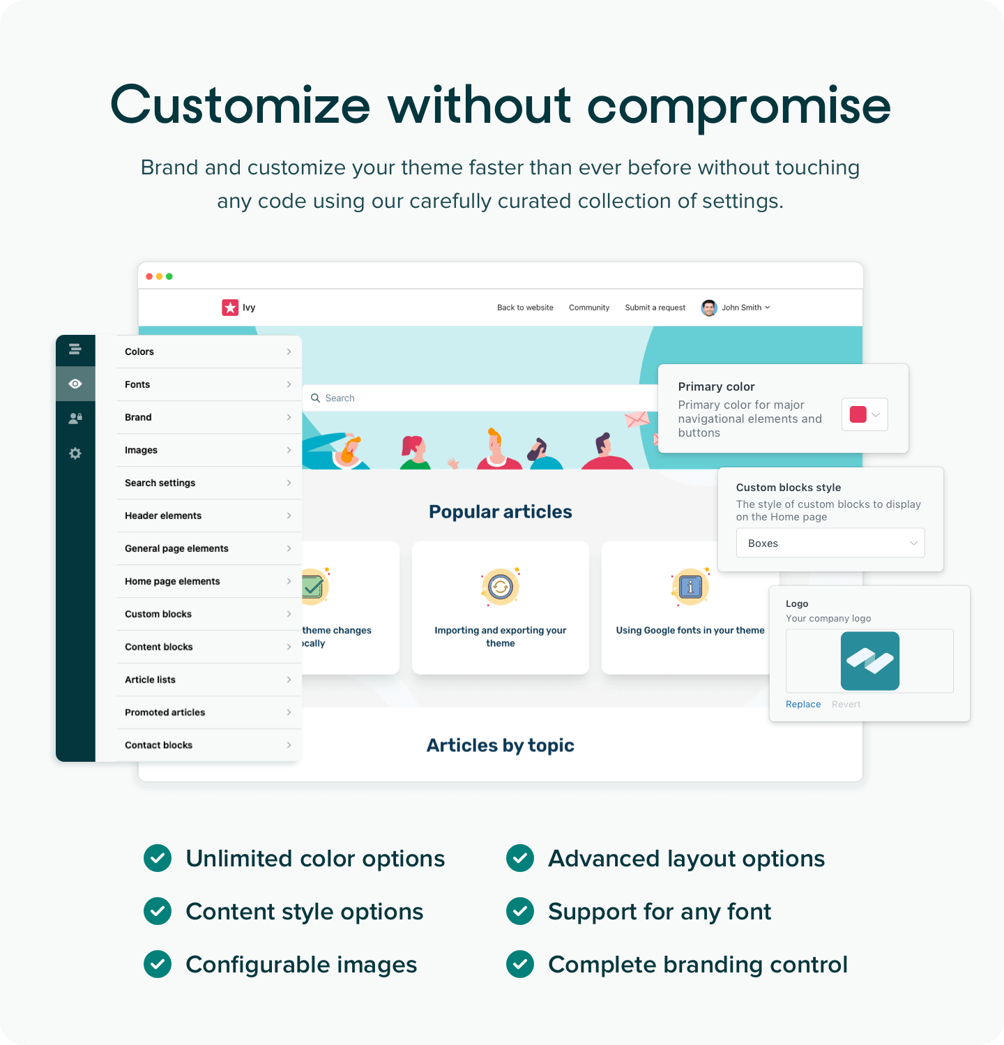 Customizable Zendesk themes