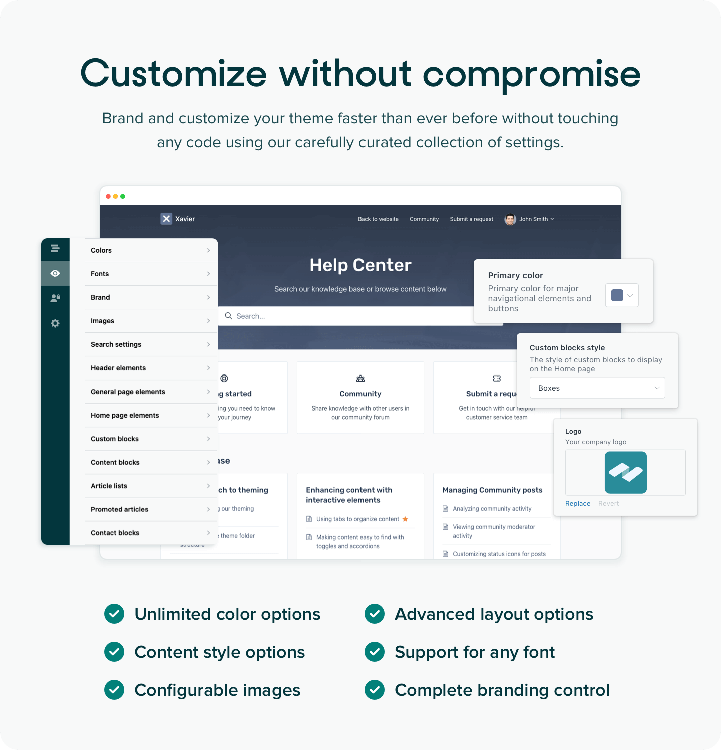 Customizable Zendesk themes