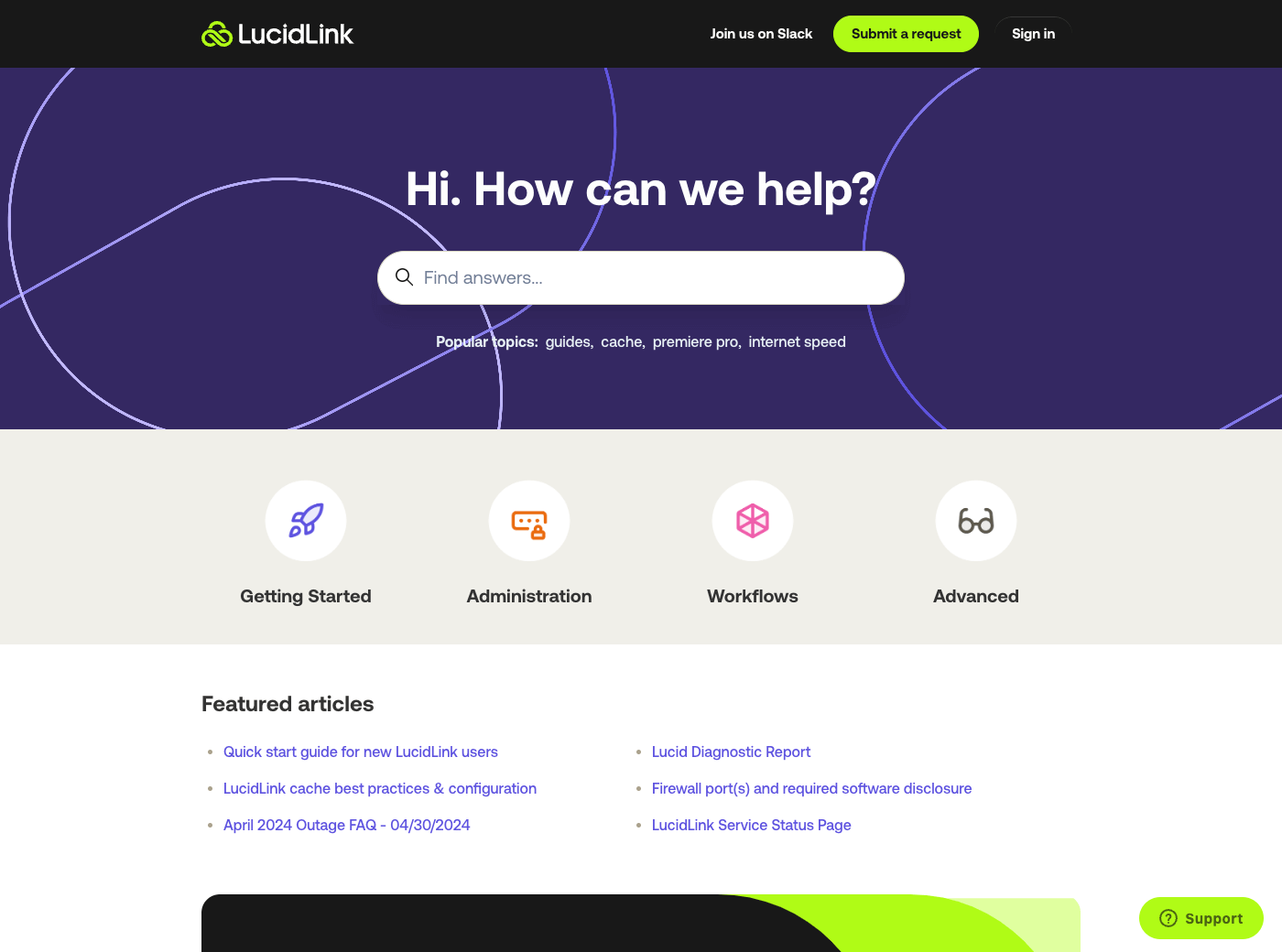 LucidLink branded and customized Zendesk theme by Zenplates