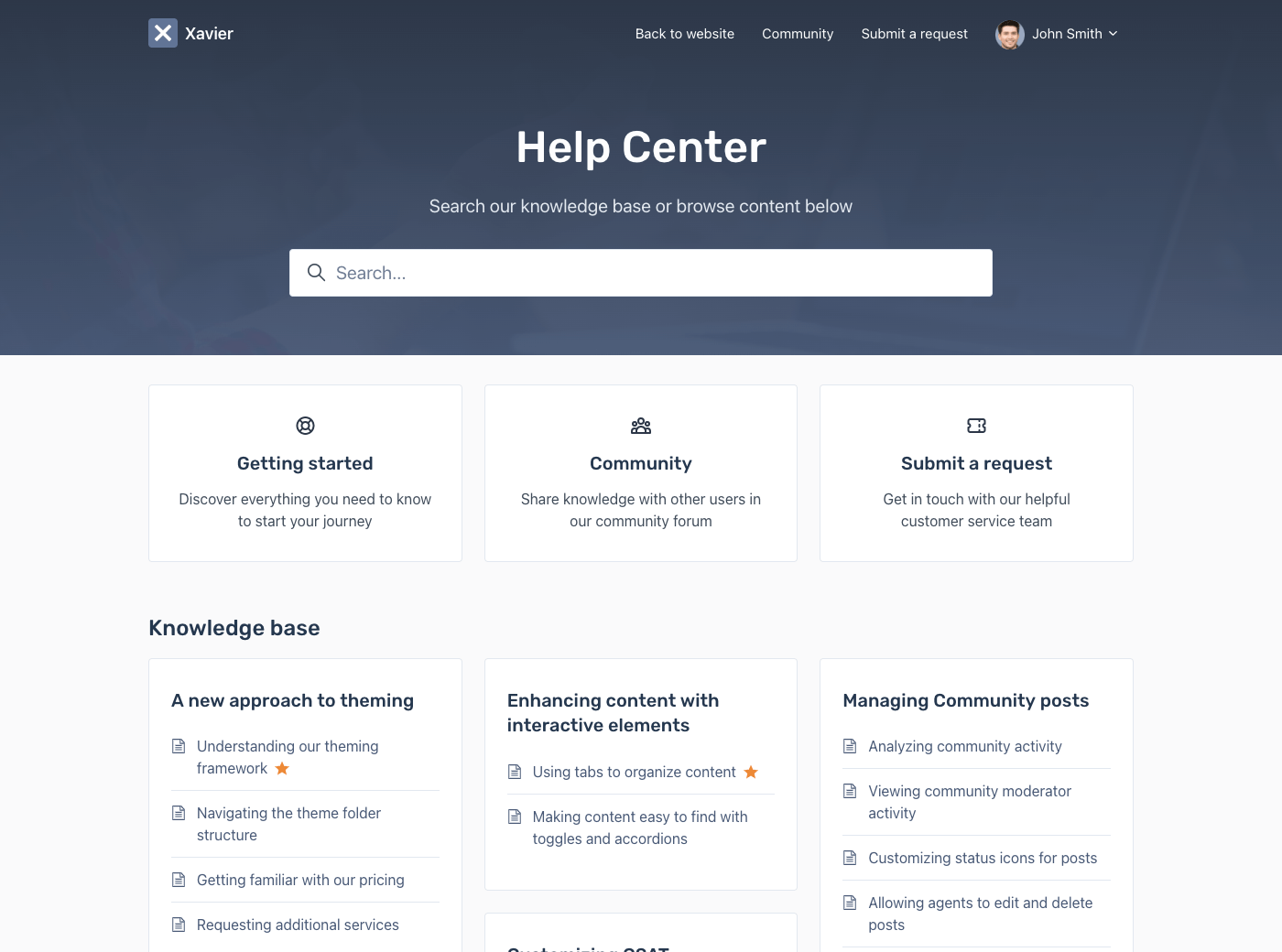 Changing themes – Help Center